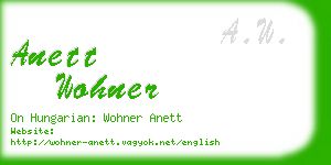 anett wohner business card